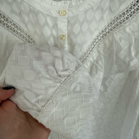 LOFT Ivory Textured Ruffle Blouse - Picture 5 of 7